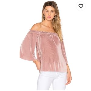 Plisse off-shoulder bardot disco blouse